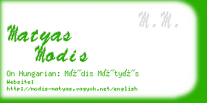 matyas modis business card